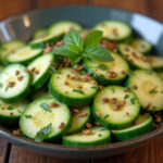 Fresh and colorful Cucumber Avocado Salad ready to serve.